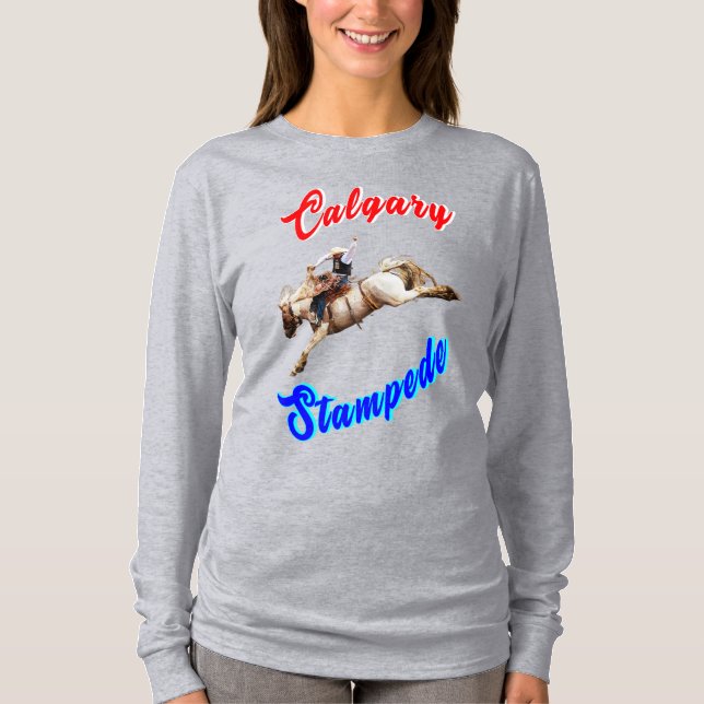 Calgary Canada Horses July Riders Calgary Stampede T-Shirt (Vorderseite)