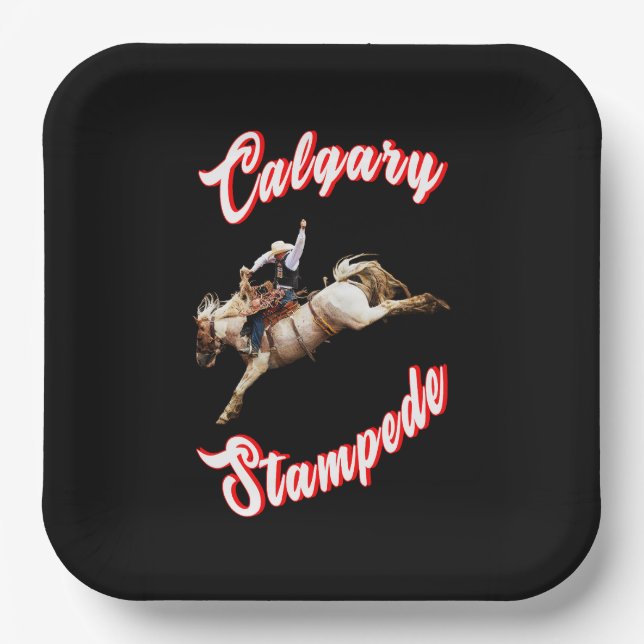 Calgary Canada Hourse July Riders Calgary Stampede Pappteller (Vorderseite)