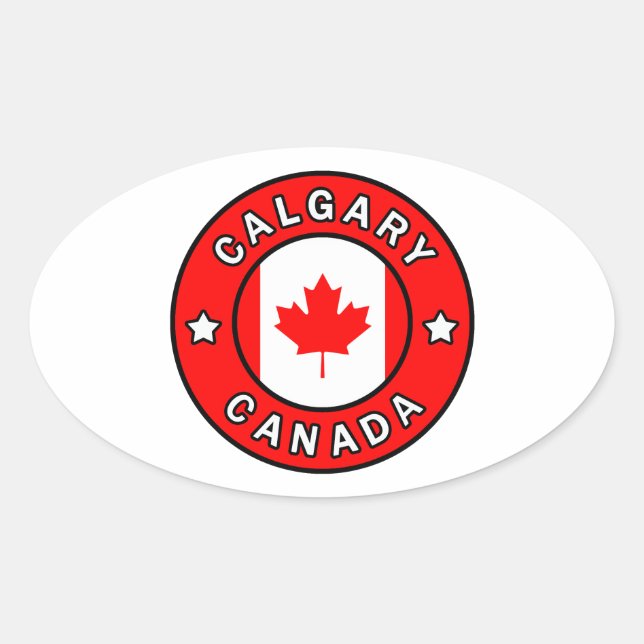 Calgary Canada Ovaler Aufkleber (Vorderseite)