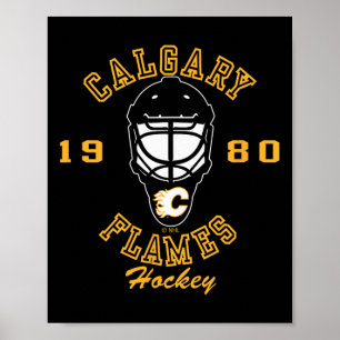 Calgary Flames Hockeymaske Rot Nhl Offiziell Lizen Poster