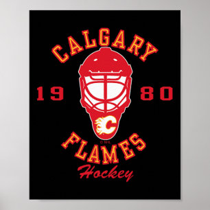 Calgary Flames Hockeymaske Schwarz Nhl Offiziell L Poster