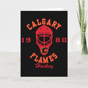 Calgary Flames Hockeymaske Weiß Nhl Offiziell Lize Karte
