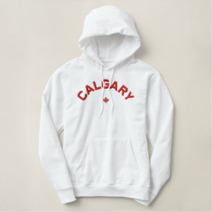 Calgary Hoodie - Red Canada Maple Leaf
