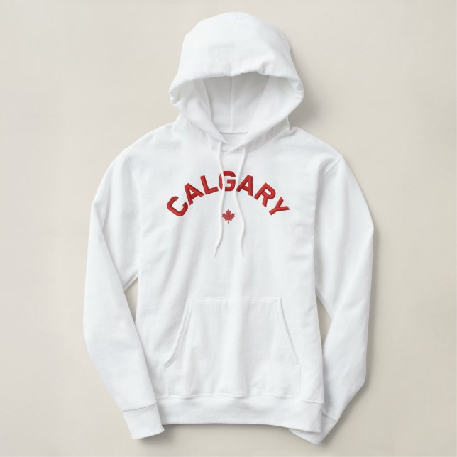 Calgary Hoodie - Red Canada Maple Leaf (Design vorne)