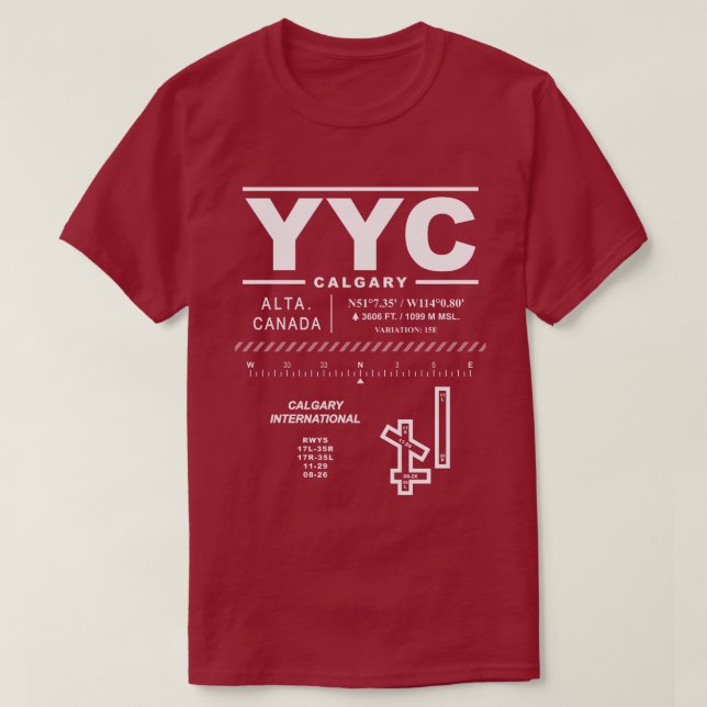Calgary International Airport YYC T - Shirt (Design vorne)