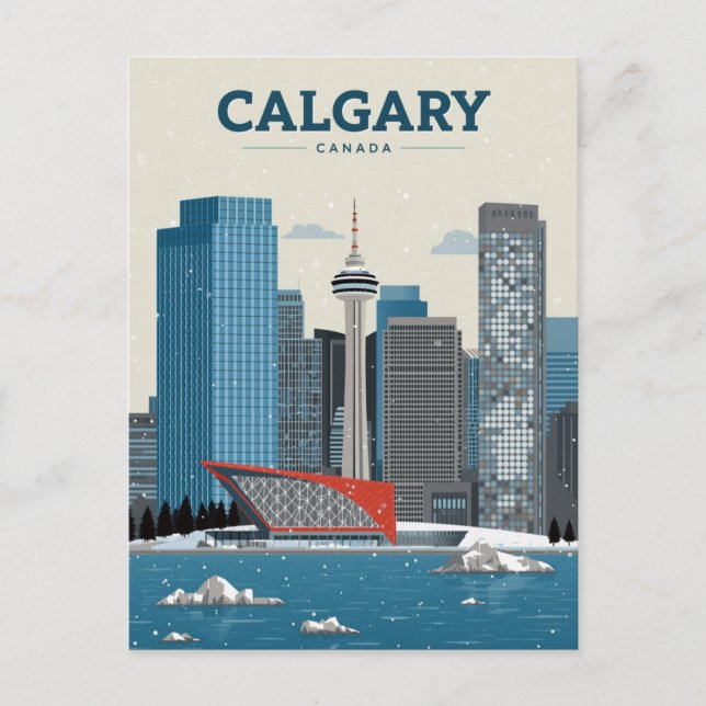 Calgary Kanada Downtown-Skyline Postkarte (Vorderseite)