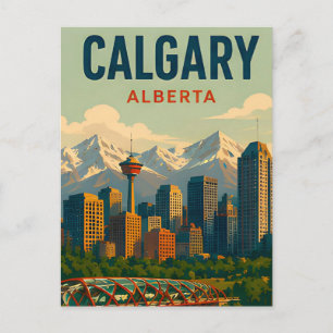 Calgary Kanada Skyline Rocky Mountains Reise Postkarte