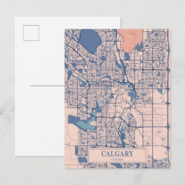 Calgary Kanada Windige Stadtplan Reise Postkarte