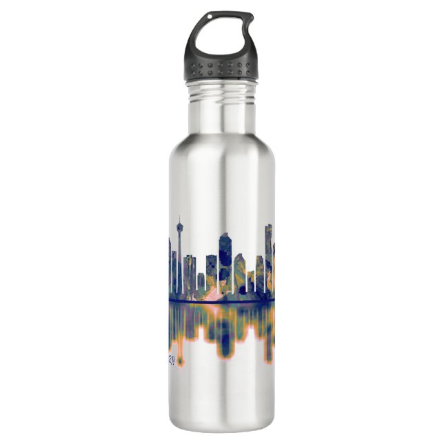 Calgary Skyline Edelstahlflasche (Vorderseite)