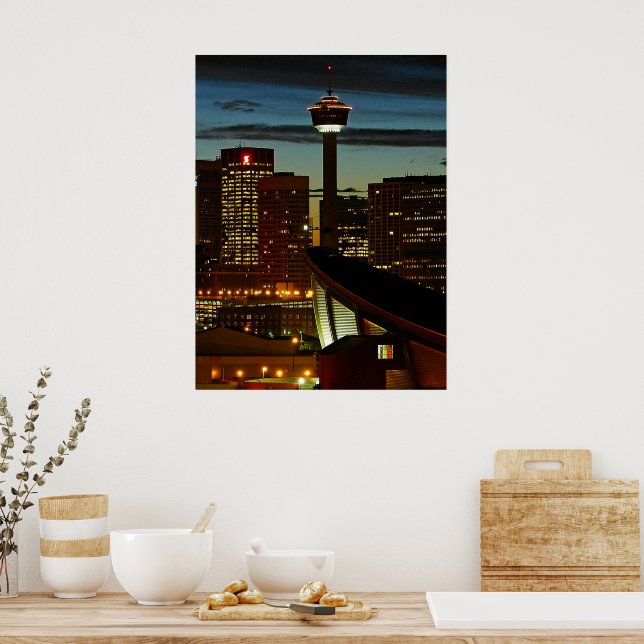 Calgary Skyline Gerahmt Print Poster (Küche)