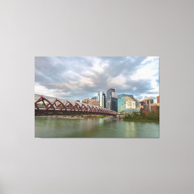 Calgary und die Friedensbrücke Leinwanddruck (Vorderseite)