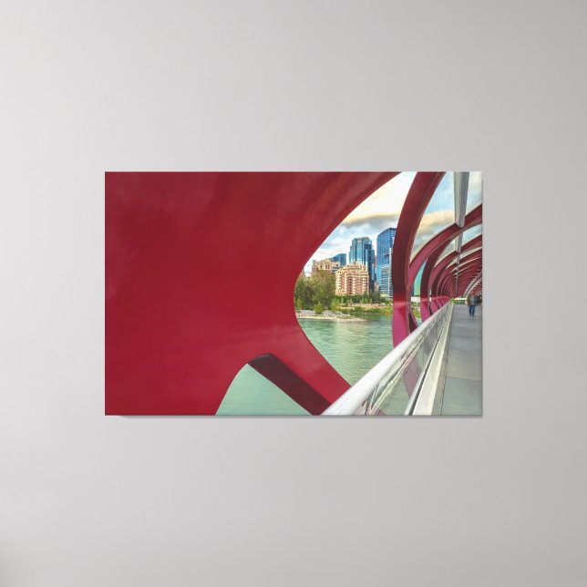 Calgary's Peace Bridge and Cityscape Leinwanddruck (Vorderseite)