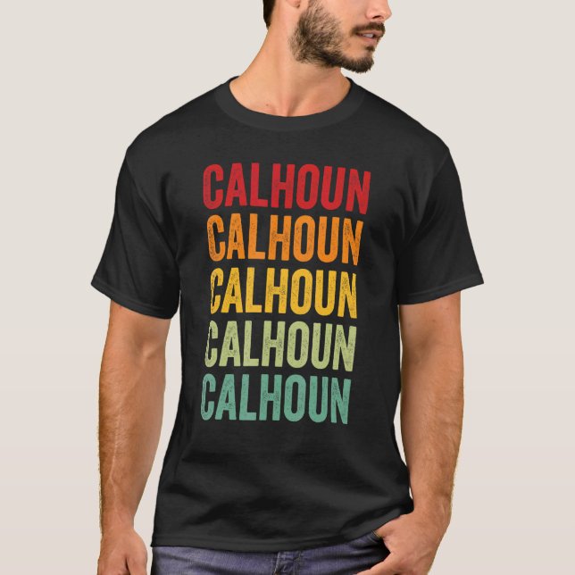 Calhoun Landkreis Texas Rainbow Text Design T-Shirt (Vorderseite)