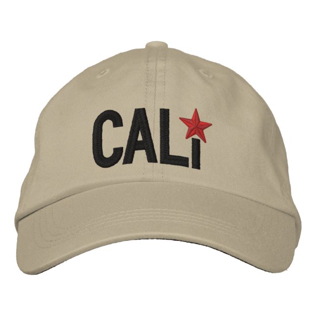 Cali California Republic STAR Stickerei Bestickte Kappe (Vorderseite)