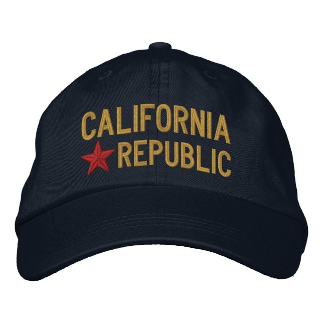 Cali California Republic STAR Stickerei Bestickte Kappe (Vorderseite)