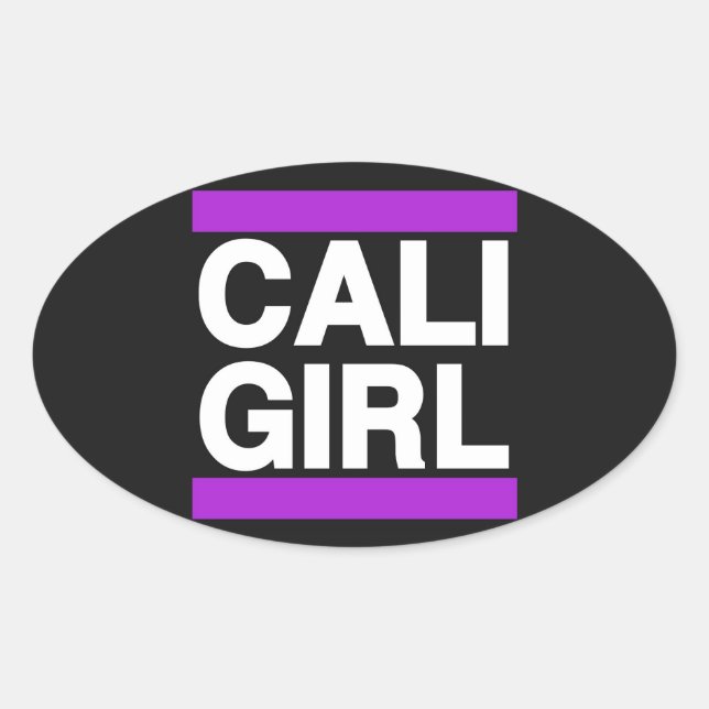 Cali Girl Lila Ovaler Aufkleber (Vorderseite)