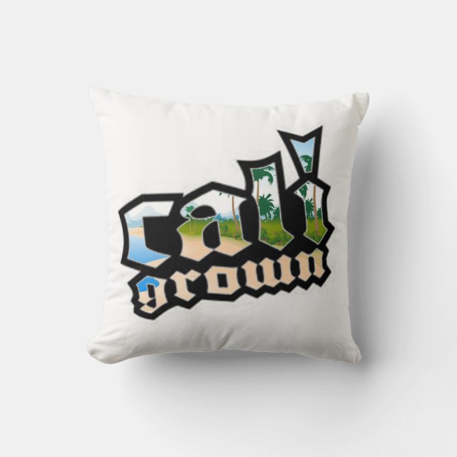Cali Grown Coussin blanc et noir (Recto)