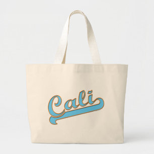 Cali Kalifornien Surfer-Logo im Blau Jumbo Stoffbeutel