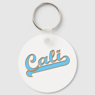 Cali Kalifornien Surfer-Logo im Blau Schlüsselanhänger
