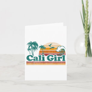 Cali-Mädchen Kalifornien Strand Sommerurlaub Vinta Karte