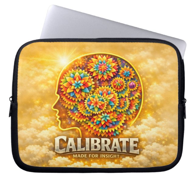 CalibrateMind – Abstrakte Förderung der Geisteshal Laptopschutzhülle (Vorderseite)