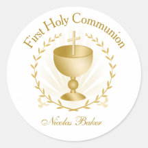Calice en or de première communion Autocollant de