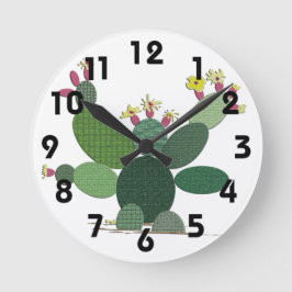 Calico Cactus Runde Wanduhr