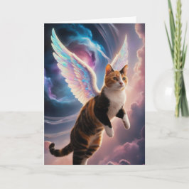 Calico Cat Angel Faltkarte Karte
