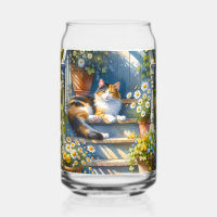 Calico Cat auf Blumenporch Cotattecore