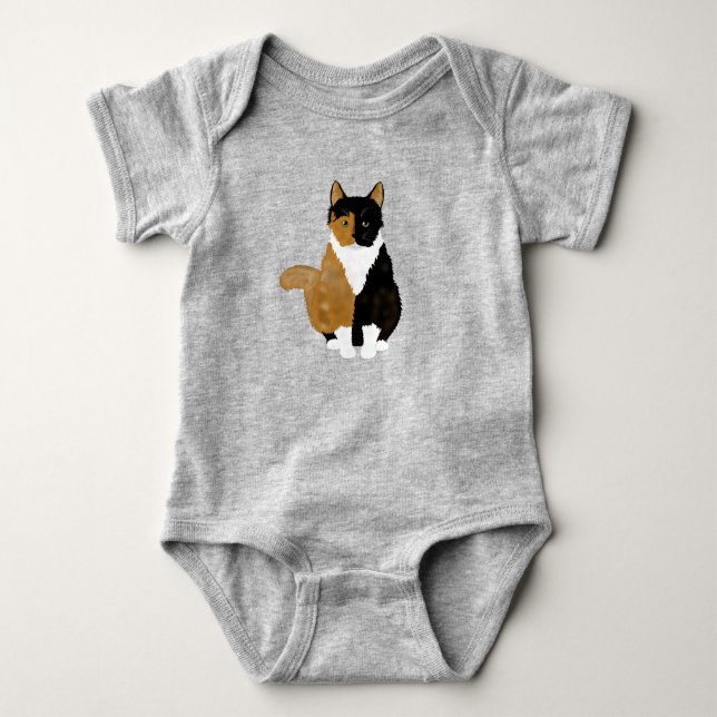 Calico Cat Baby Bodysuit Baby Strampler (Vorderseite)