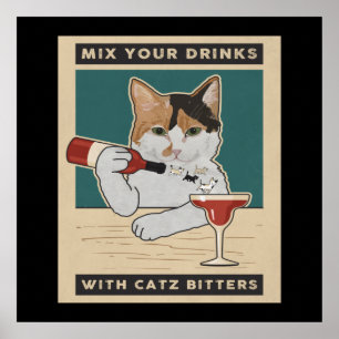 Calico Cat Barkeeper Poster