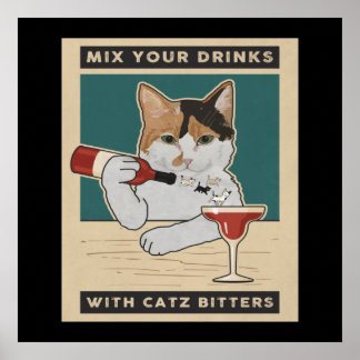 Calico Cat Barkeeper Poster