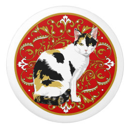 Calico Cat Baroque Keramikknauf