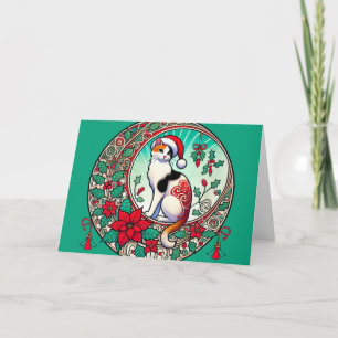 Calico Cat Christmas Karte