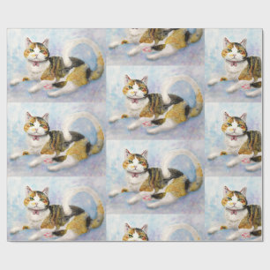 CALICO CAT CHRISTMAS WRAPPPAPIER GESCHENKPAPIER