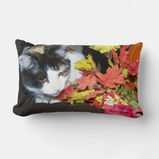 Calico Cat Coussin de décoration d'automne