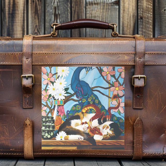 Calico Cat Dragon Red Aufkleber (Von Creator hochgeladen)