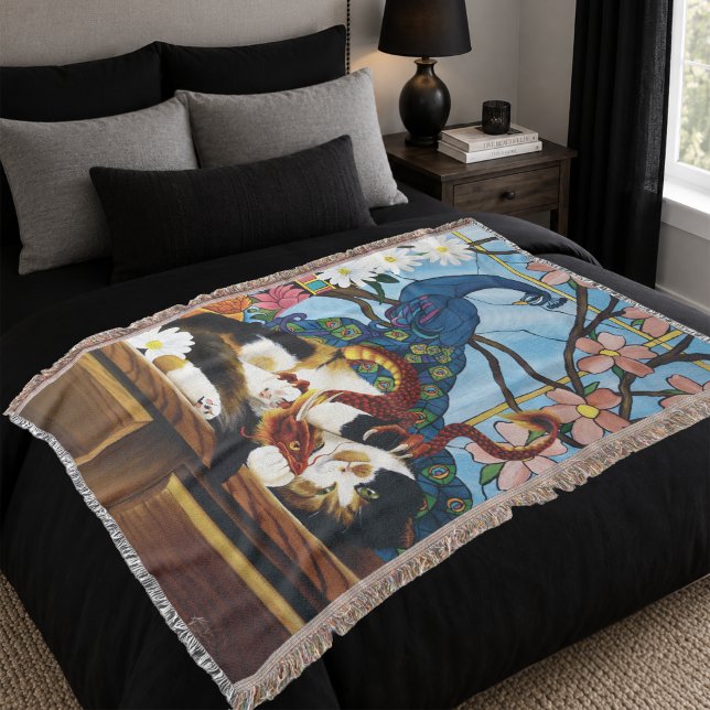 Calico Cat Dragon Red Decke (Von Creator hochgeladen)