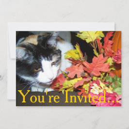 Calico Cat Erntedank zum Abendessen Einladung