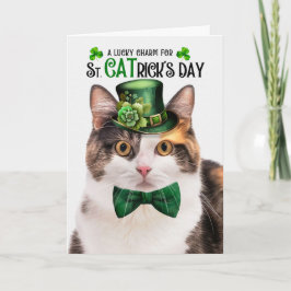 Calico Cat Funny St CATricks Day Lucky Charm Feiertagskarte