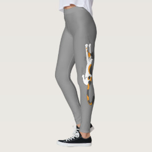 Calico Cat hanging on Funny Cat Lover Leggings