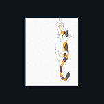 Calico Cat hanging on | Funny Cat Lover Leinwanddruck<br><div class="desc">Wild und Crazy Cat Holding mit Claws. Mit dieser lustigen Calico Cat Liebeskunst können Sie Ihren Lebensraum mit etwas Spaß verbinden. Ein Original Design ©Jenn Inashvili.</div>