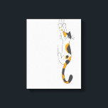 Calico Cat hanging on | Funny Cat Lover Leinwanddruck<br><div class="desc">Wild und Crazy Cat Holding mit Claws. Mit dieser lustigen Calico Cat Liebeskunst können Sie Ihren Lebensraum mit etwas Spaß verbinden. Ein Original Design ©Jenn Inashvili.</div>