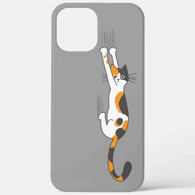 Calico Cat Hanging on Funny Cat Lover's Case-Mate iPhone Hülle (Rückseite)