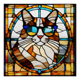 Calico Cat Hartglas Poster