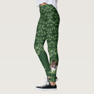 Calico Cat in der Pflanze Jade Leggings