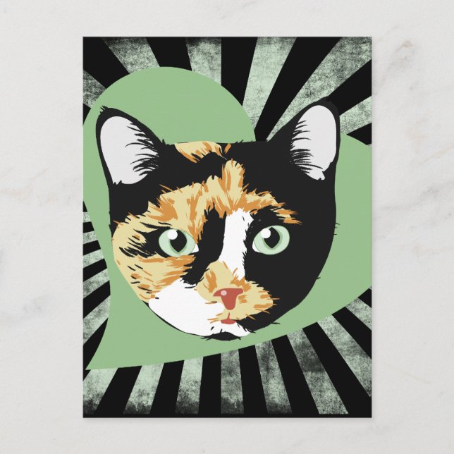 Calico cat love postkarte (Vorderseite)
