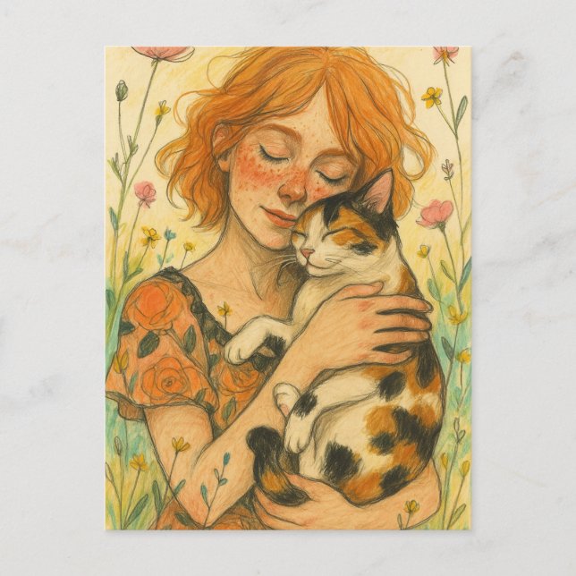 Calico Cat Mama Postkarte (Vorderseite)