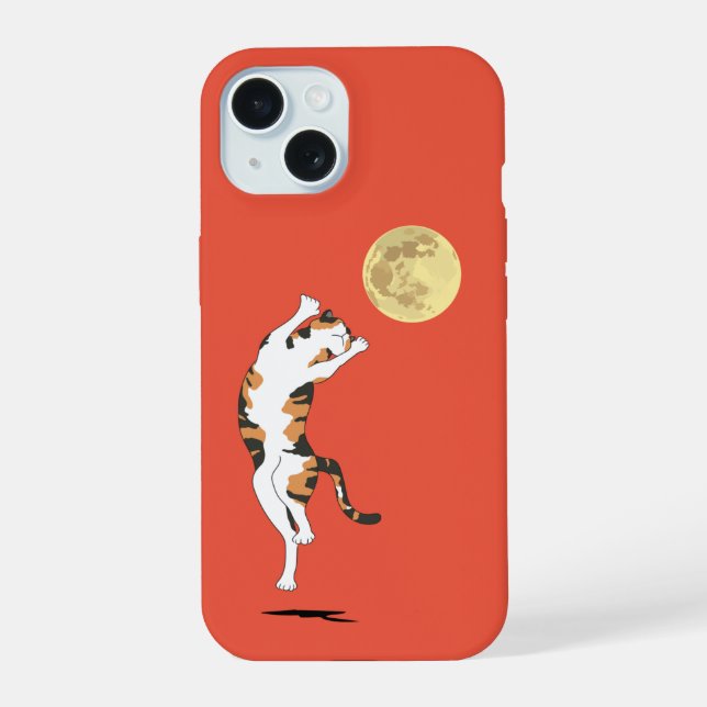 Calico Cat Moon Dancing Case-Mate iPhone Fall 15 Hülle (Rückseite)