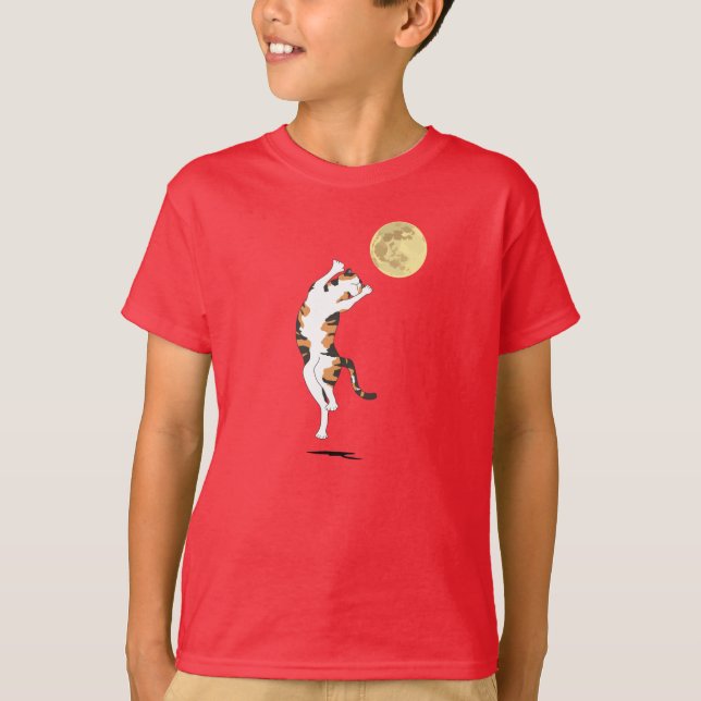 Calico Cat Moon Dancing T - Shirt (Vorderseite)